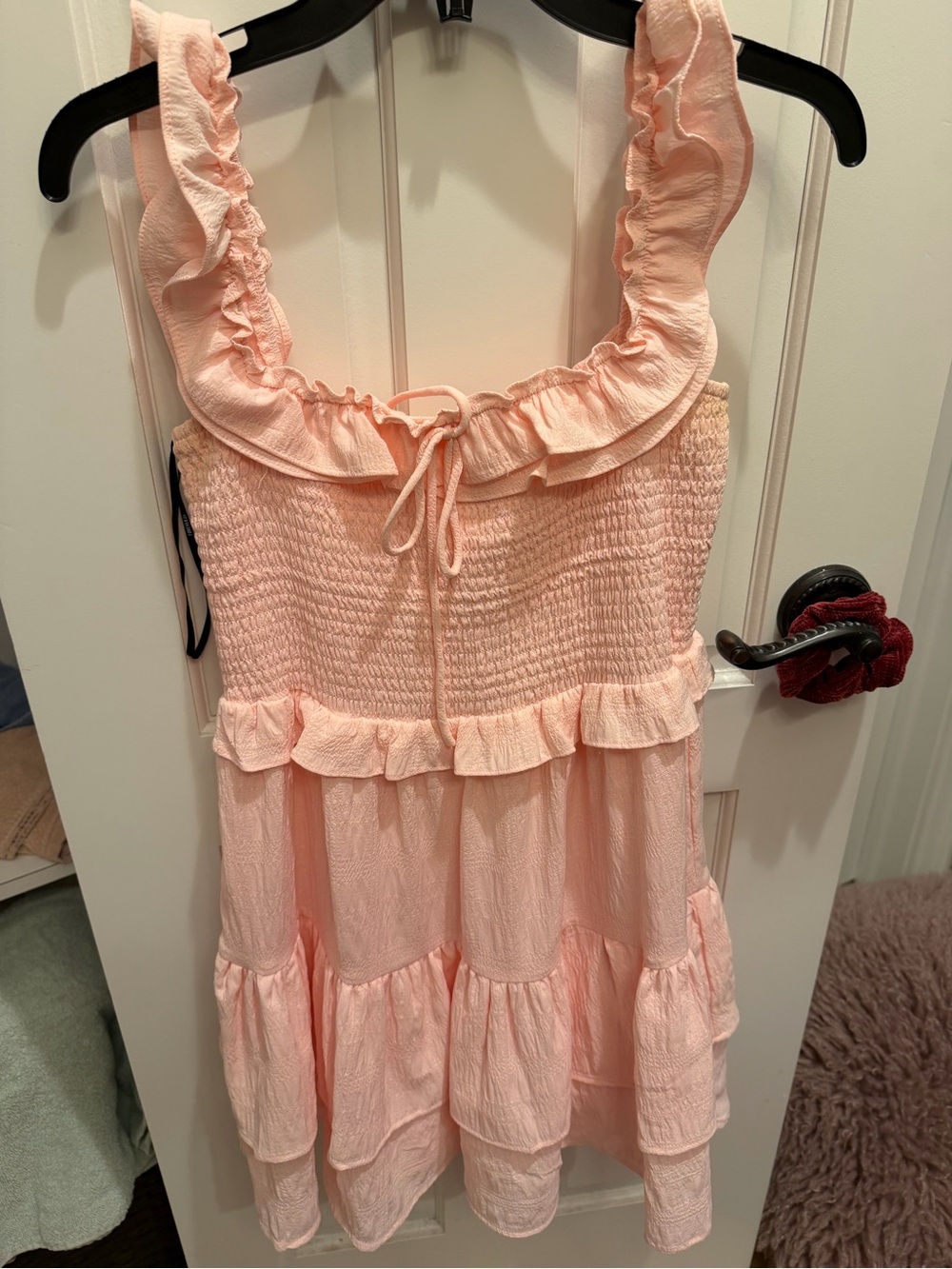 Peach Ruffle Smocked Sundress